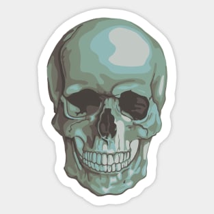 Artsy Green Skull Sticker